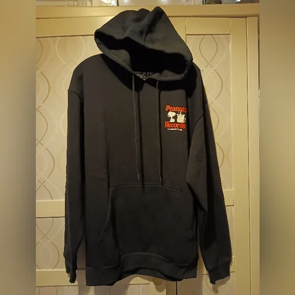 Peanuts Records Graphic Hoodie Unisex Men Women Fleece NWOT - Picture 2 of 12